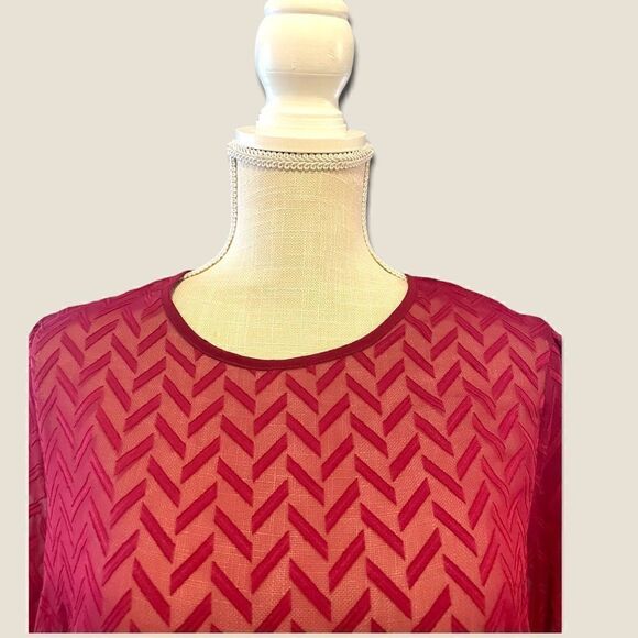 BCBGMaxazaria | EUC Women’s Sheer Bell Sleeved Blouse Size M - Picture 2 of 8